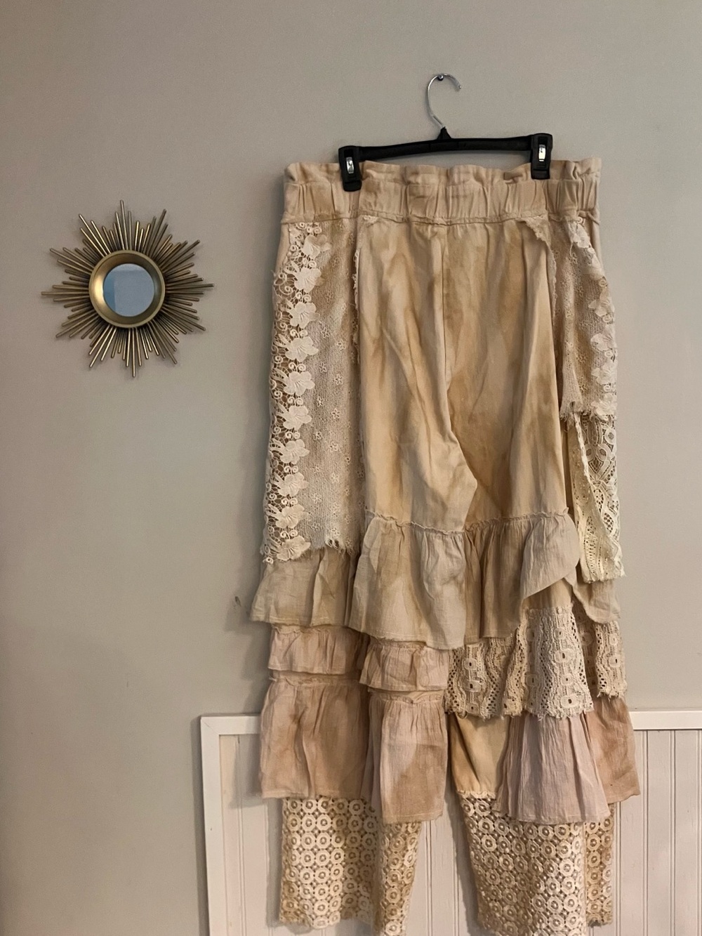 A Rare Bird Vintage Tea Stained Lace Pants - Picture 2 of 11